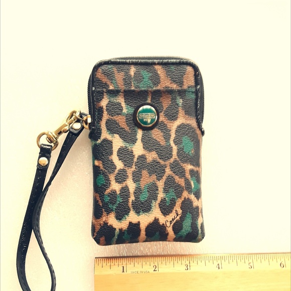 Coach Accessories - Coach leopard print wristlet phone case/wallet